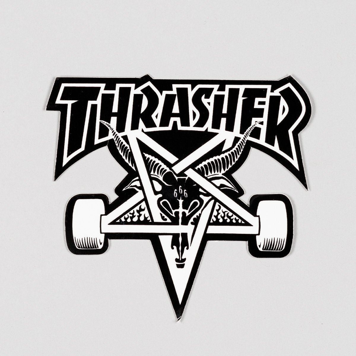 Thrasher Skate Goat Sticker Medium Black/White 100x95mm