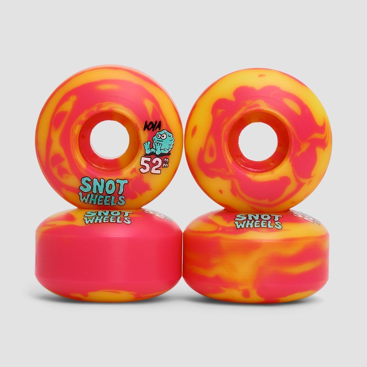 Snot Swirls 101A Skateboard Wheels Pink/Yellow 52mm