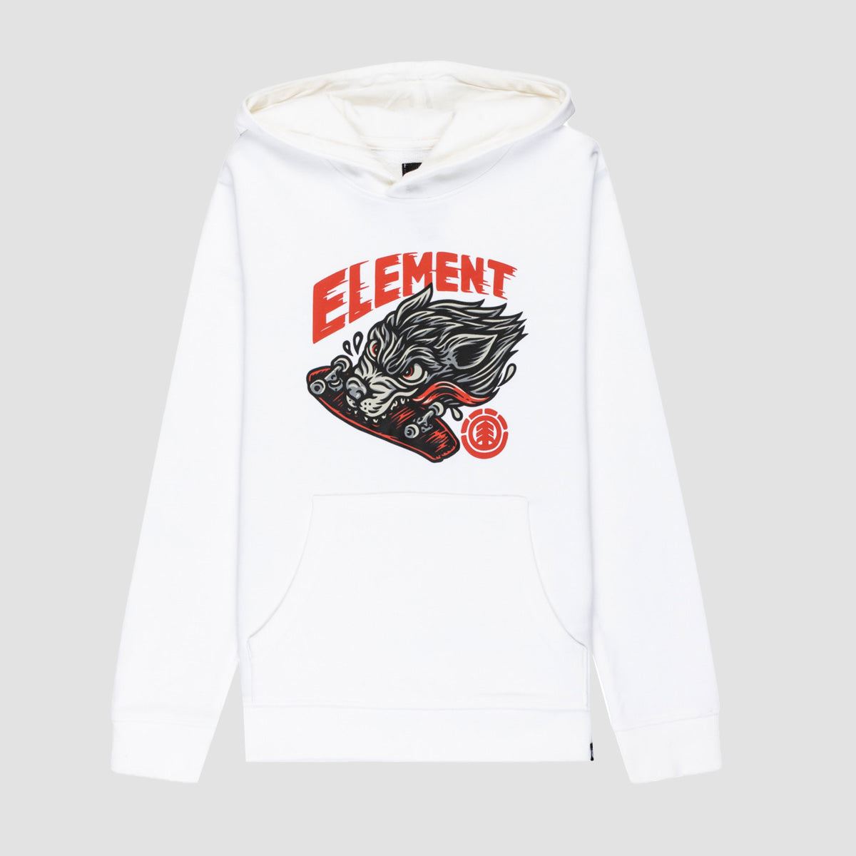 Element Wolf Pullover Hoodie Optic White - Kids
