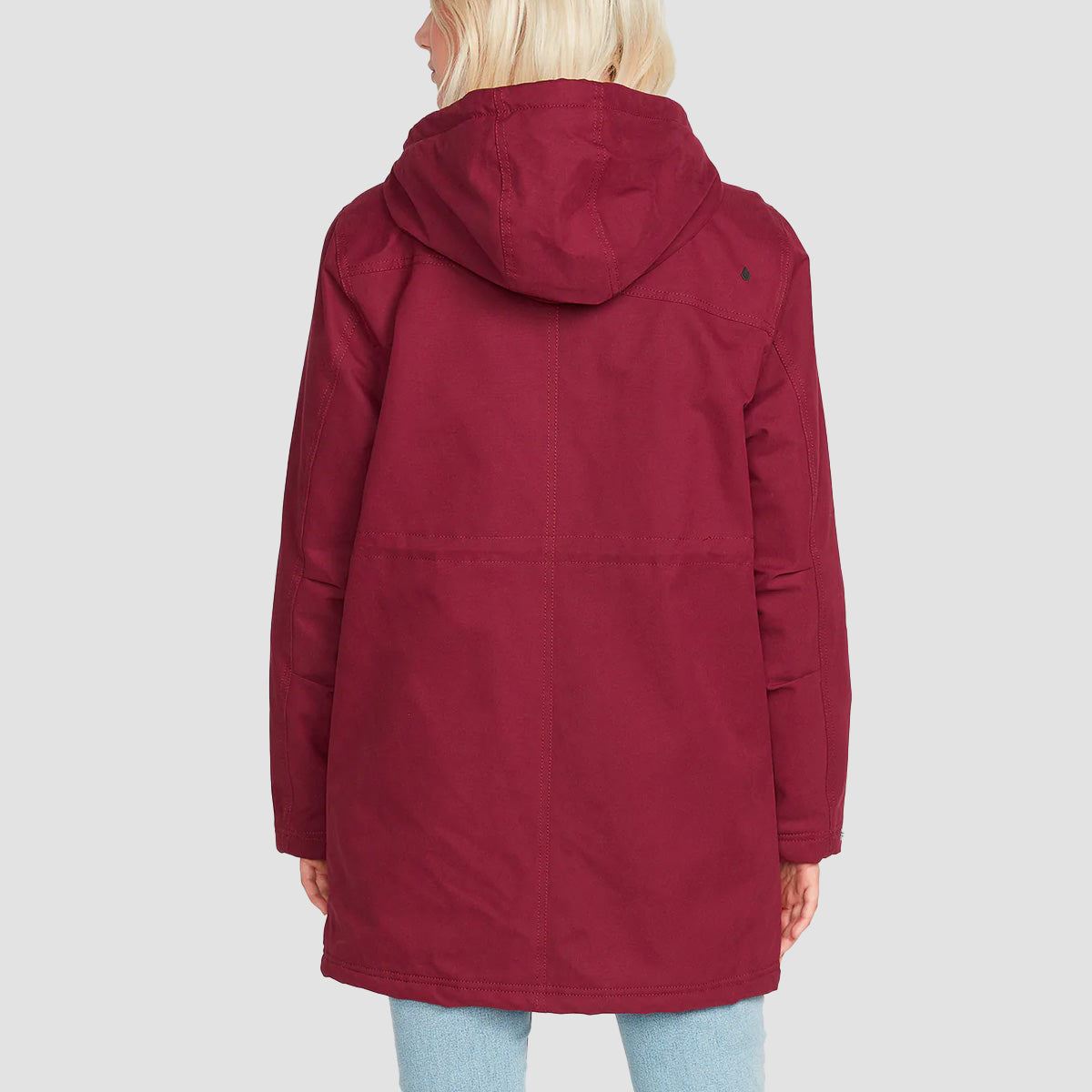 Burgundy parka cheap coat womens