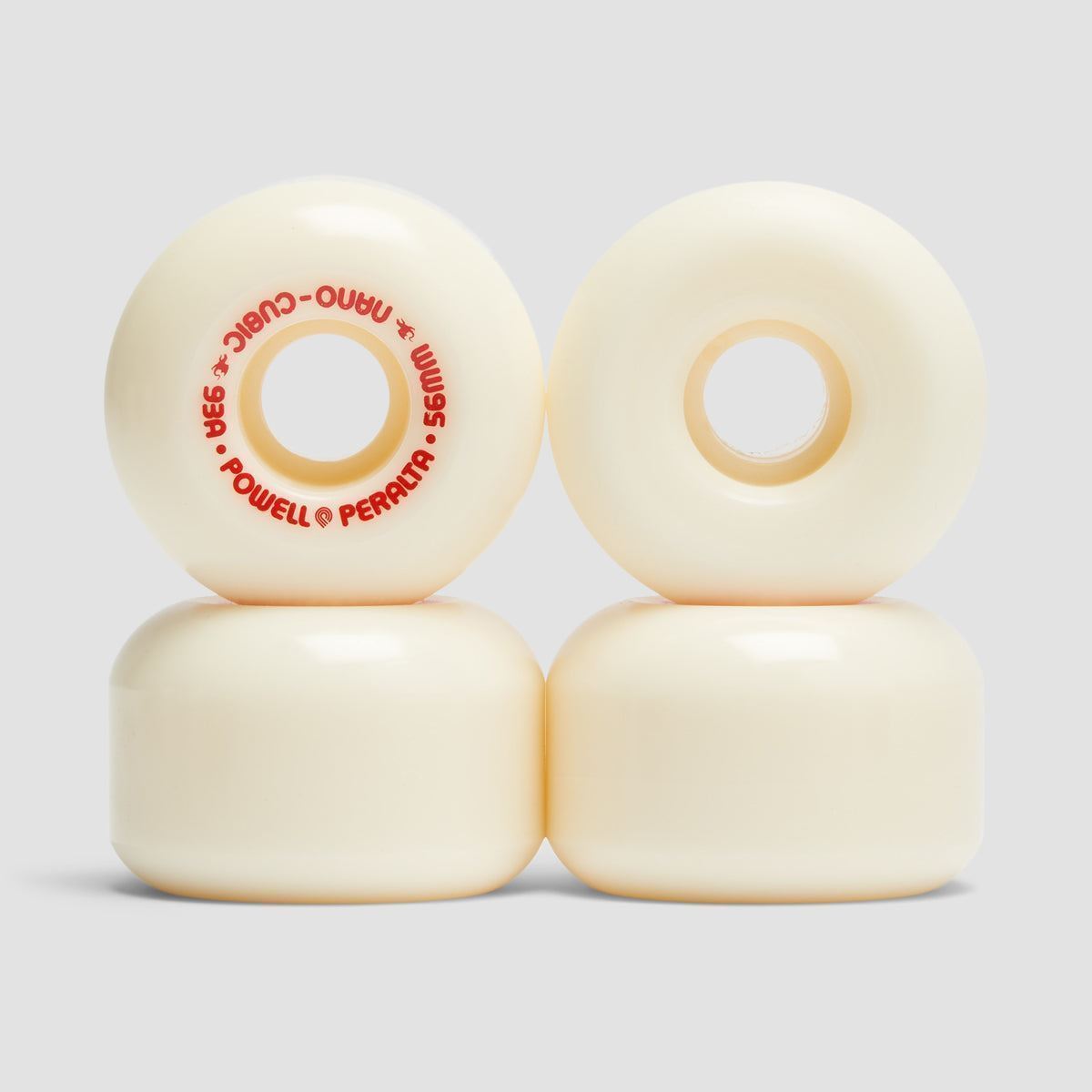 Powell Peralta Dragon Formula Nano Cubic 93A A1 Skateboard Wheels Off White/Red 56x37mm