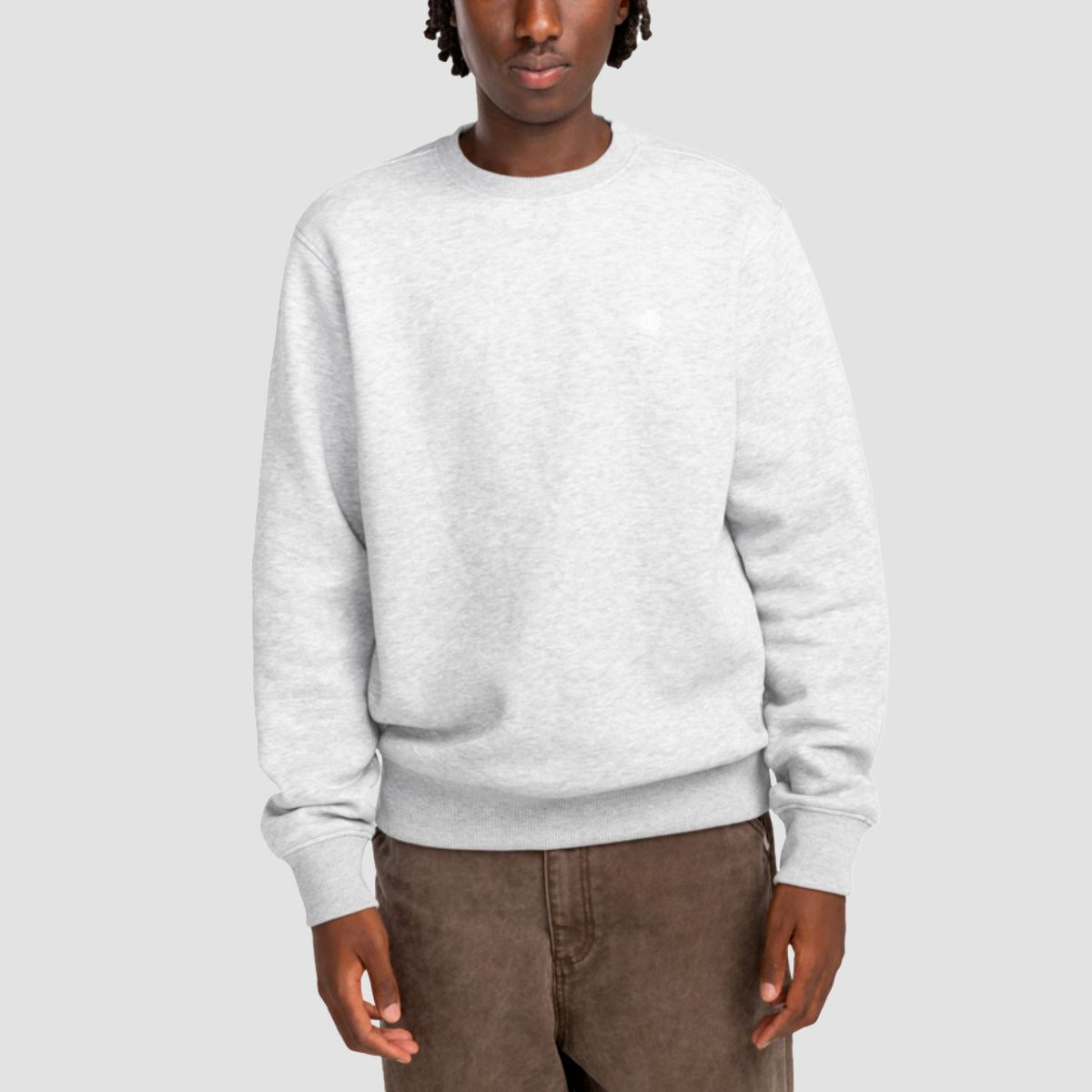 Element Icon Embroidery Crew Sweatshirt Mid Grey Heather
