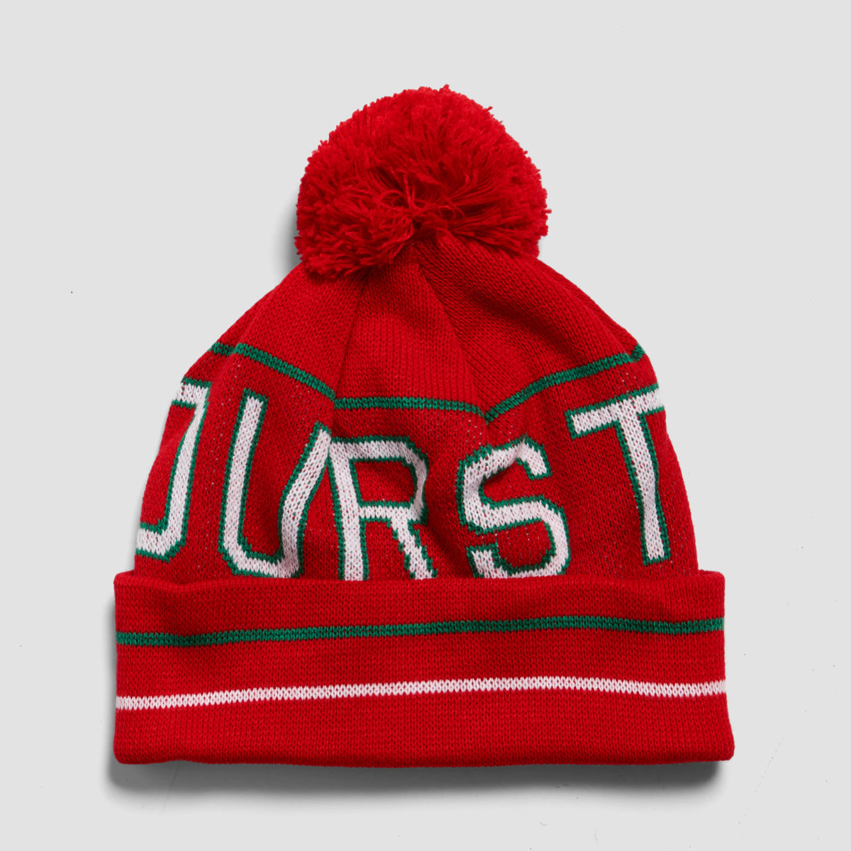 Fourstar Athletic Block Pom Pom Beanie Red