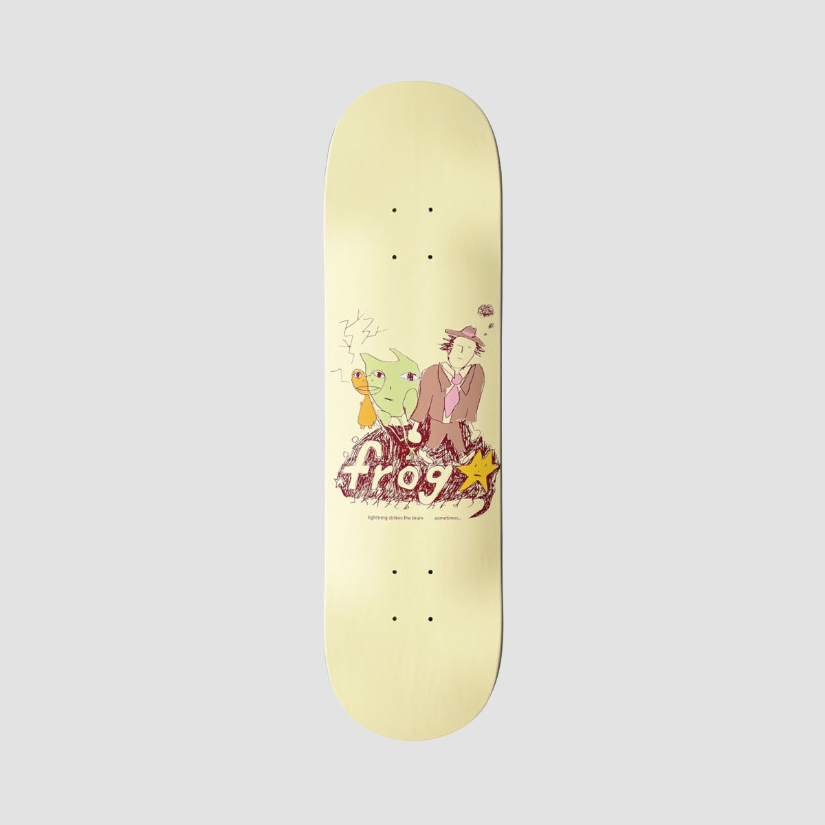 Frog Lightning Strikes The Brain Sometimes... Skateboard Deck - 8.25"