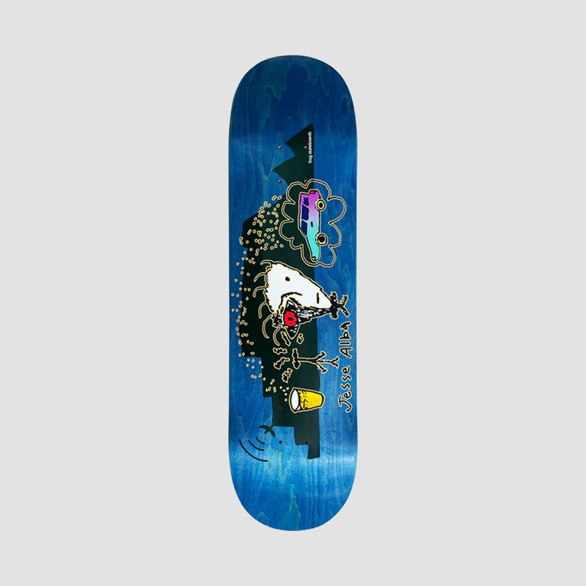 Frog Red Eye Jesse Alba Skateboard Deck Various Stains - 8.25"