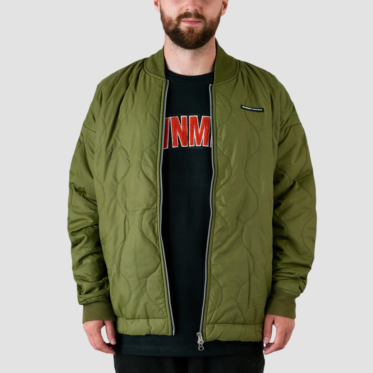 GVNMNT Wavy Quilted Puffer Jacket Green