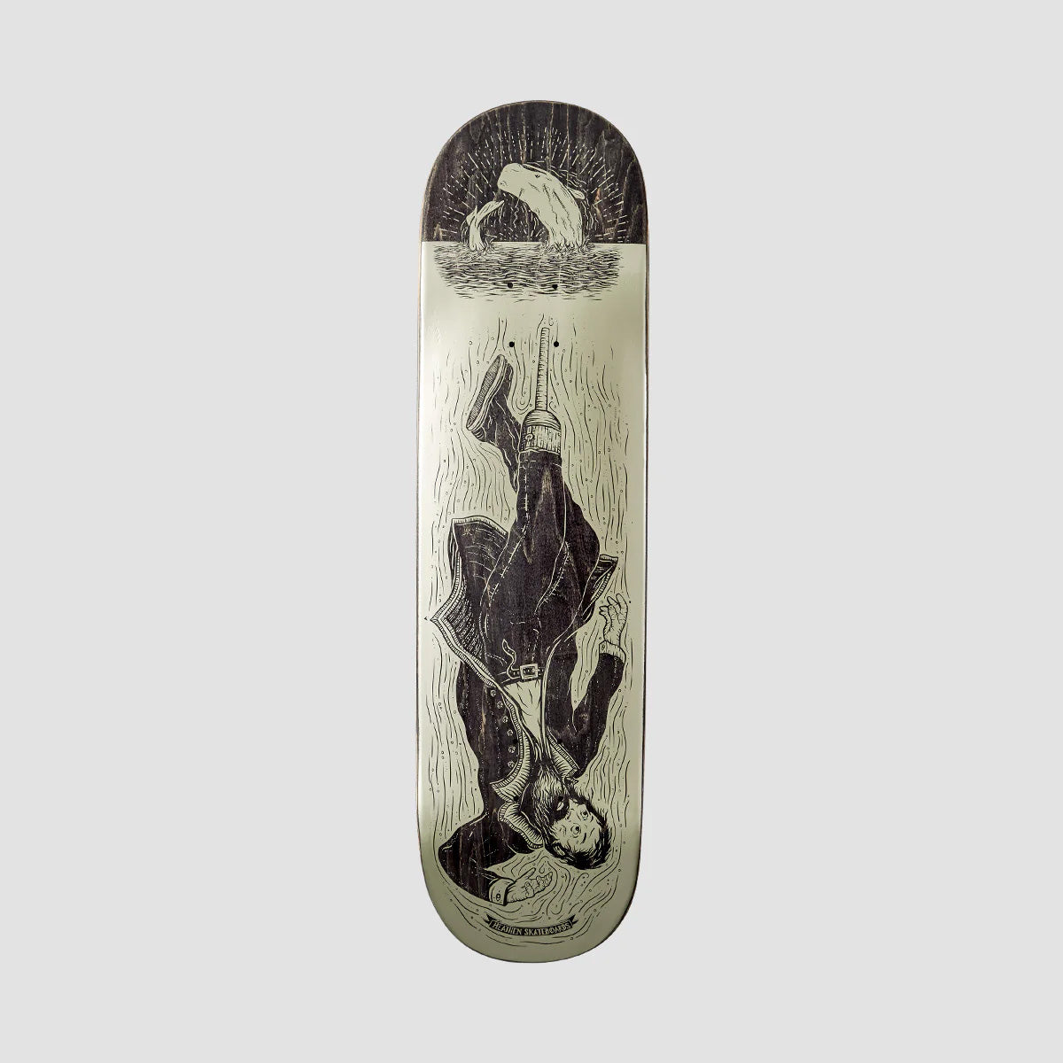 Heathen Ahab Drowning on Squarehead Skateboard Deck - 8.75"