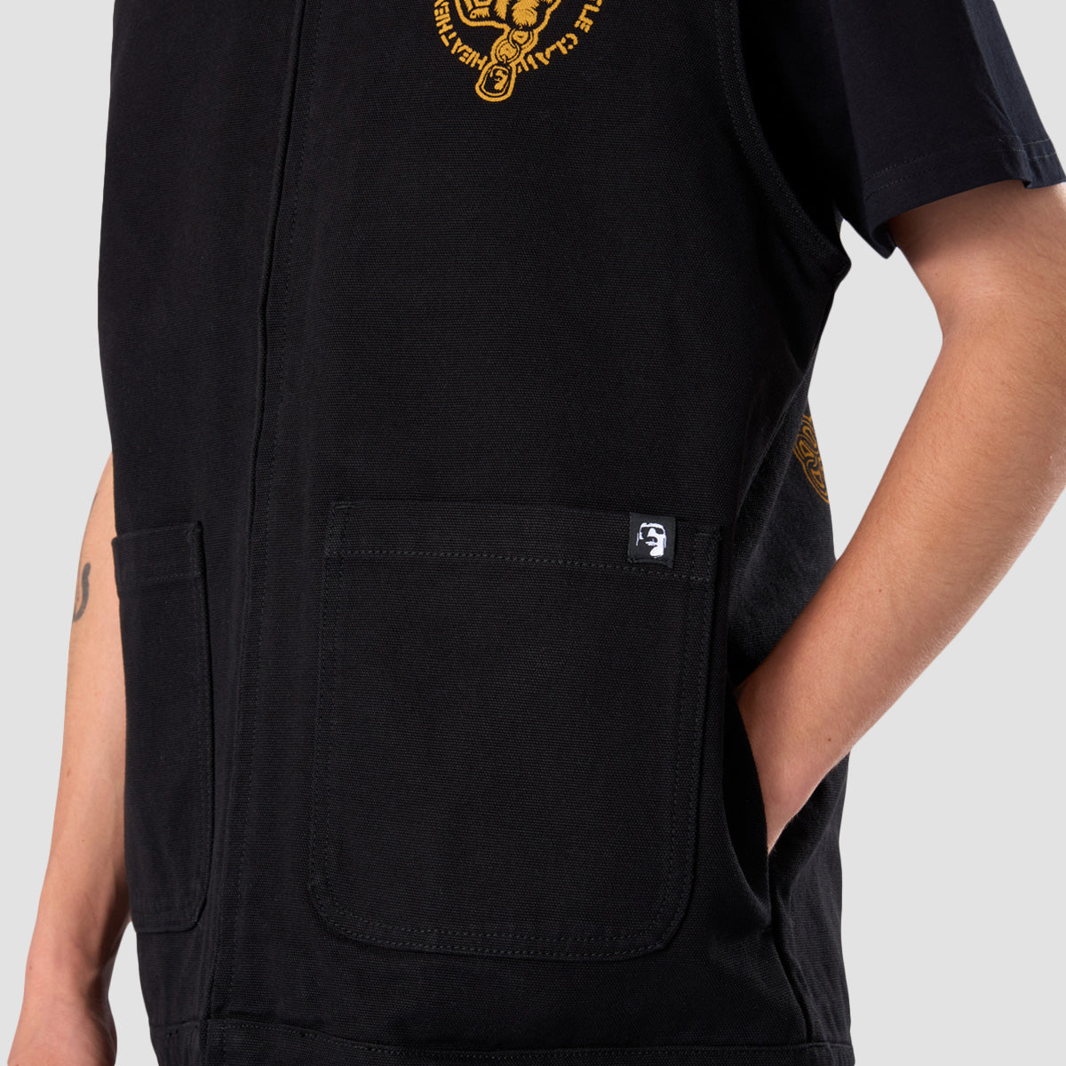 Heathen Battle Claw Heavy Canvas Vest Jacket Black