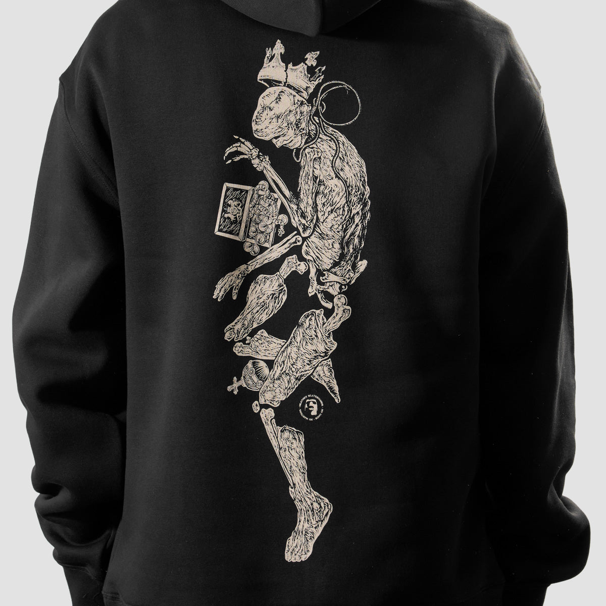 Heathen Bog King Relax Fit Pullover Hoodie Black