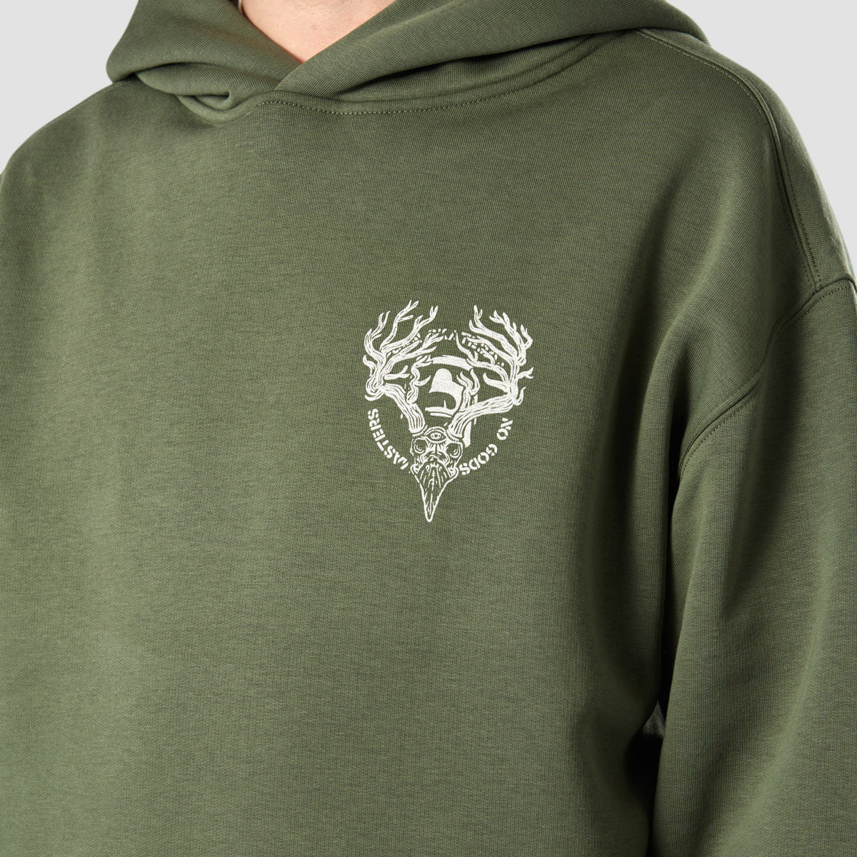 Heathen Ceronnous Mono Relax fit Pullover Hoodie Cypress