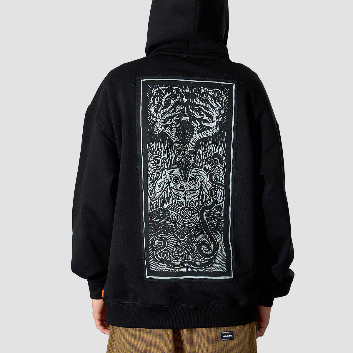 Heathen Ceronnous Patch Super Heavy Pullover Hoodie Black