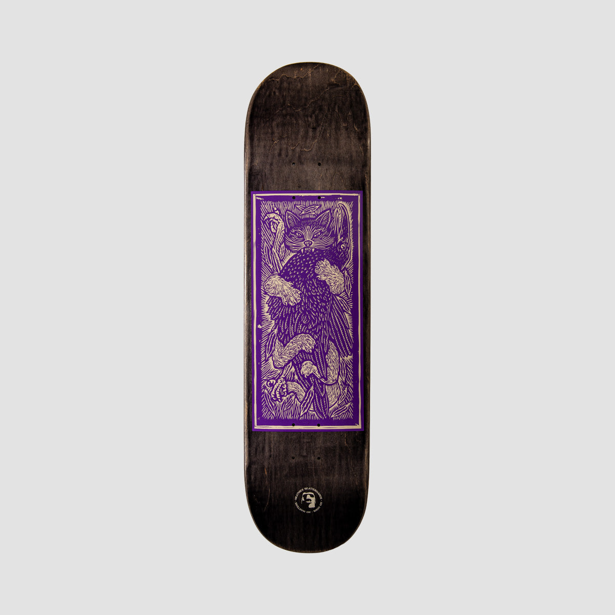 Heathen Crow Killer on Squarehead Skateboard Deck - 8"