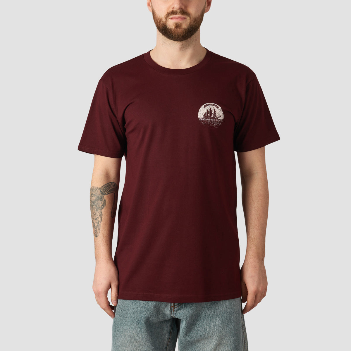 Heathen Moby T-Shirt Burgundy