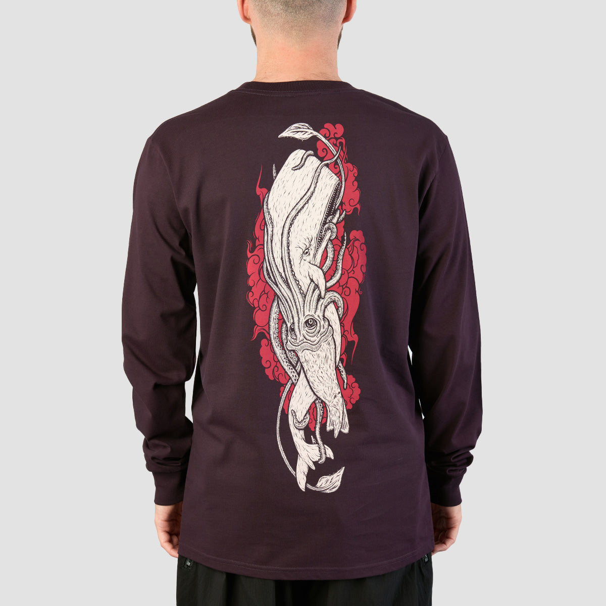 Heathen Moby vs Kraken Longsleeve T-Shirt Plum