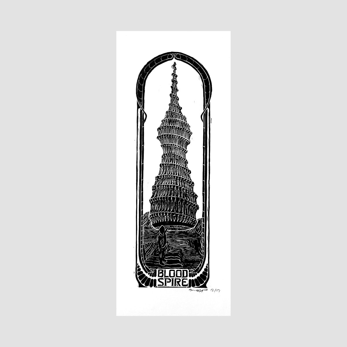 Heathen Skipp Wolves On Squarehead Limited Edition Lino Cut Print Skateboard Deck - 8.375"