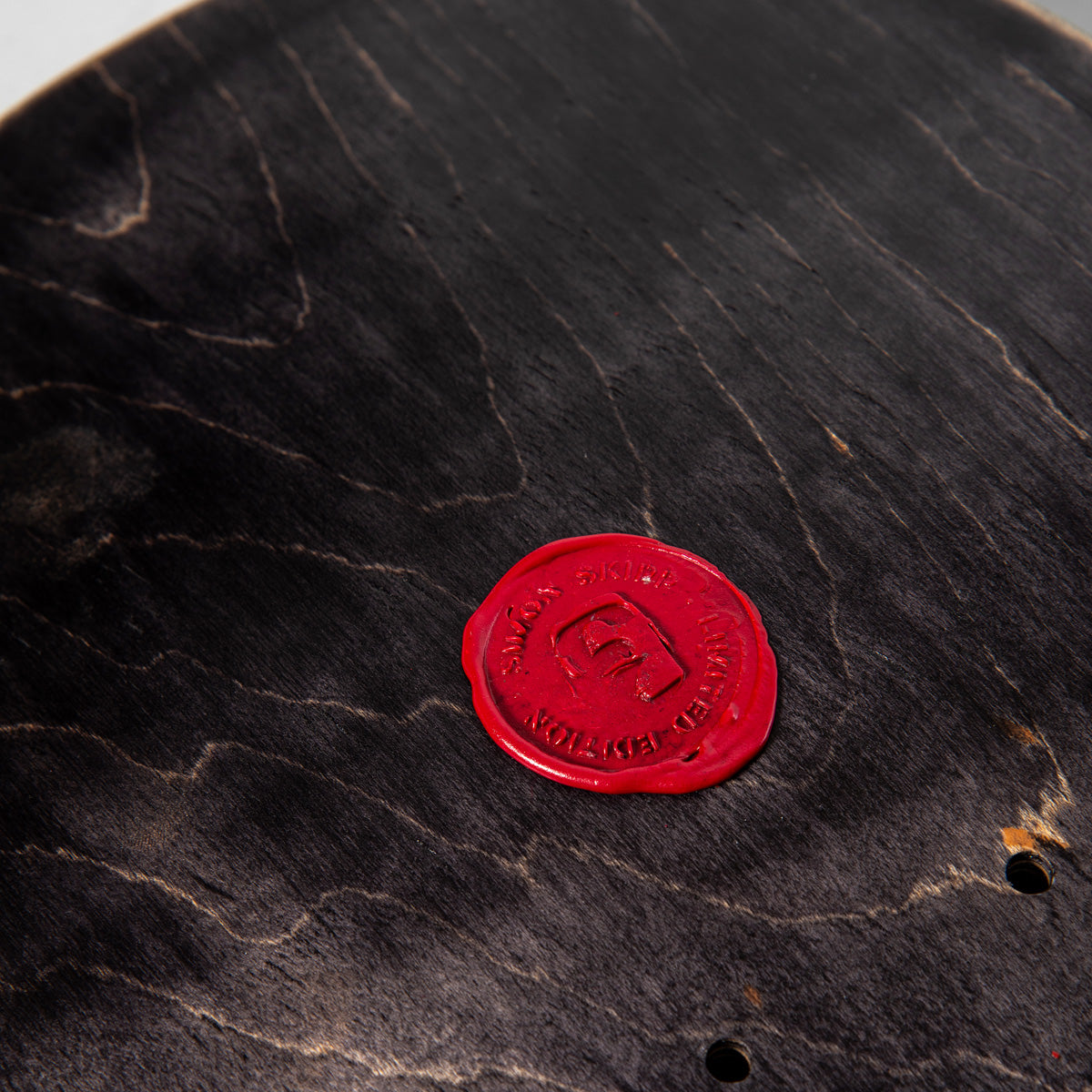 Heathen Skipp Wolves On Squarehead Limited Edition Lino Cut Print Skateboard Deck - 8.375"