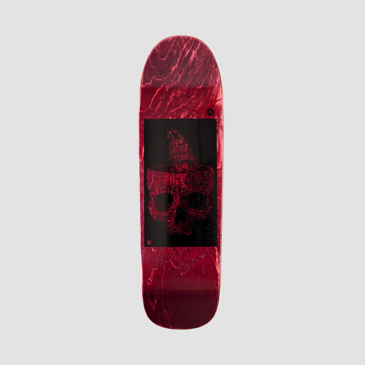 Heathen Stormy Seas On Bomber Skateboard Maroon - 9.25"