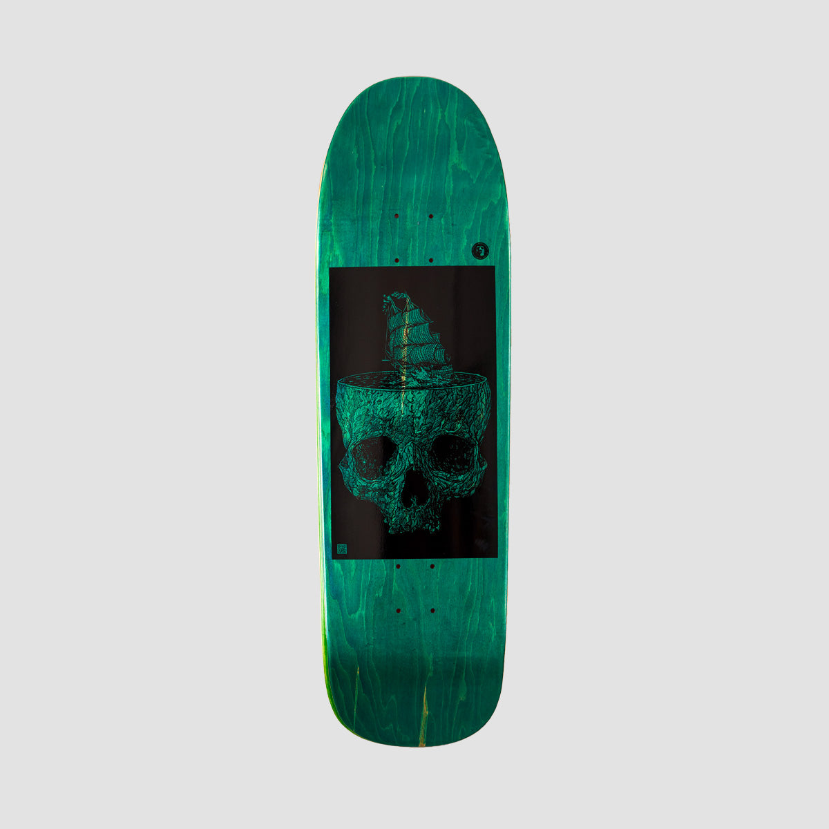 Heathen Stormy Seas On Bomber Skateboard Teal - 9.25"