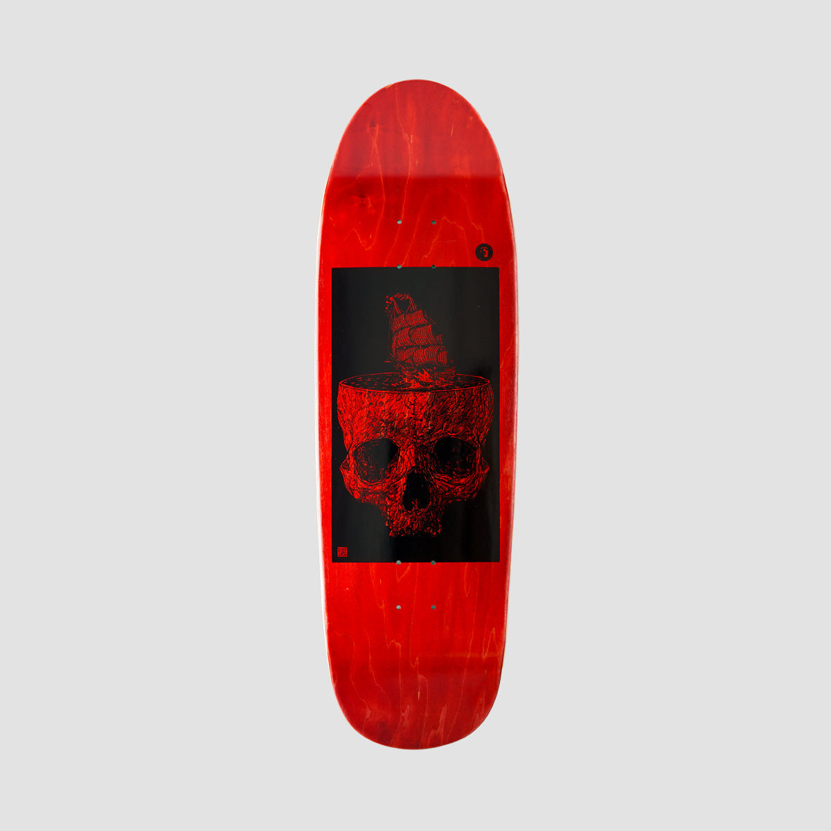 Heathen Stormy Seas On Floater Skateboard Dark Red - 9.4"