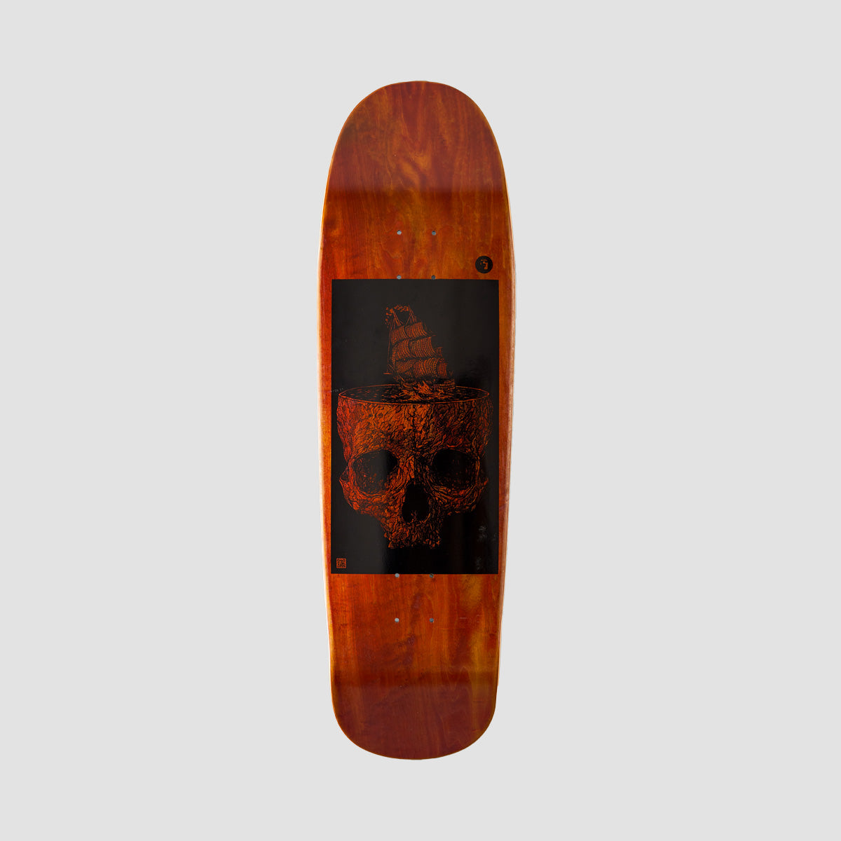 Heathen Stormy Seas On Grouper Skateboard Light Brown - 9"