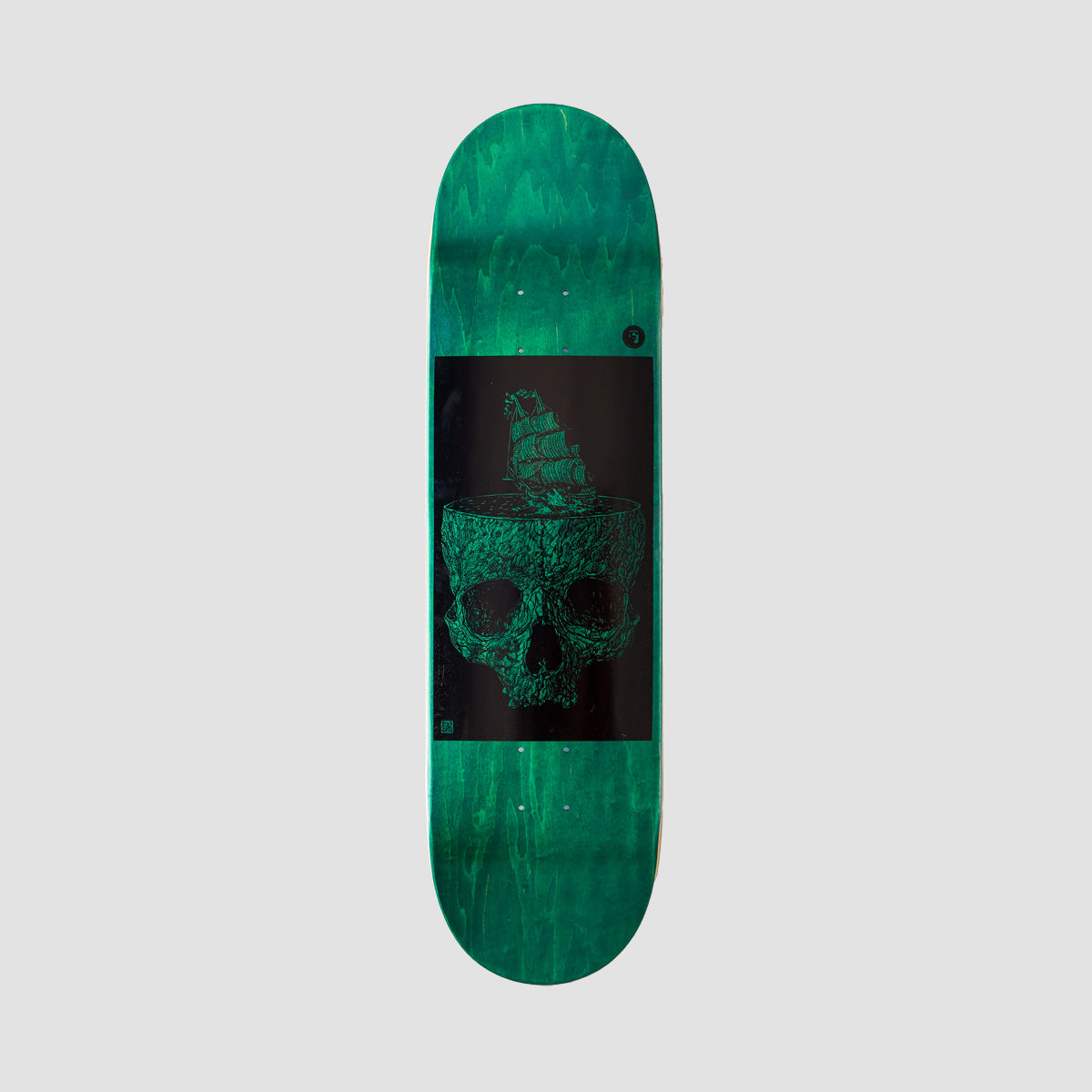 Heathen Stormy Seas On Taperhead Skateboard Deck Green - 9"