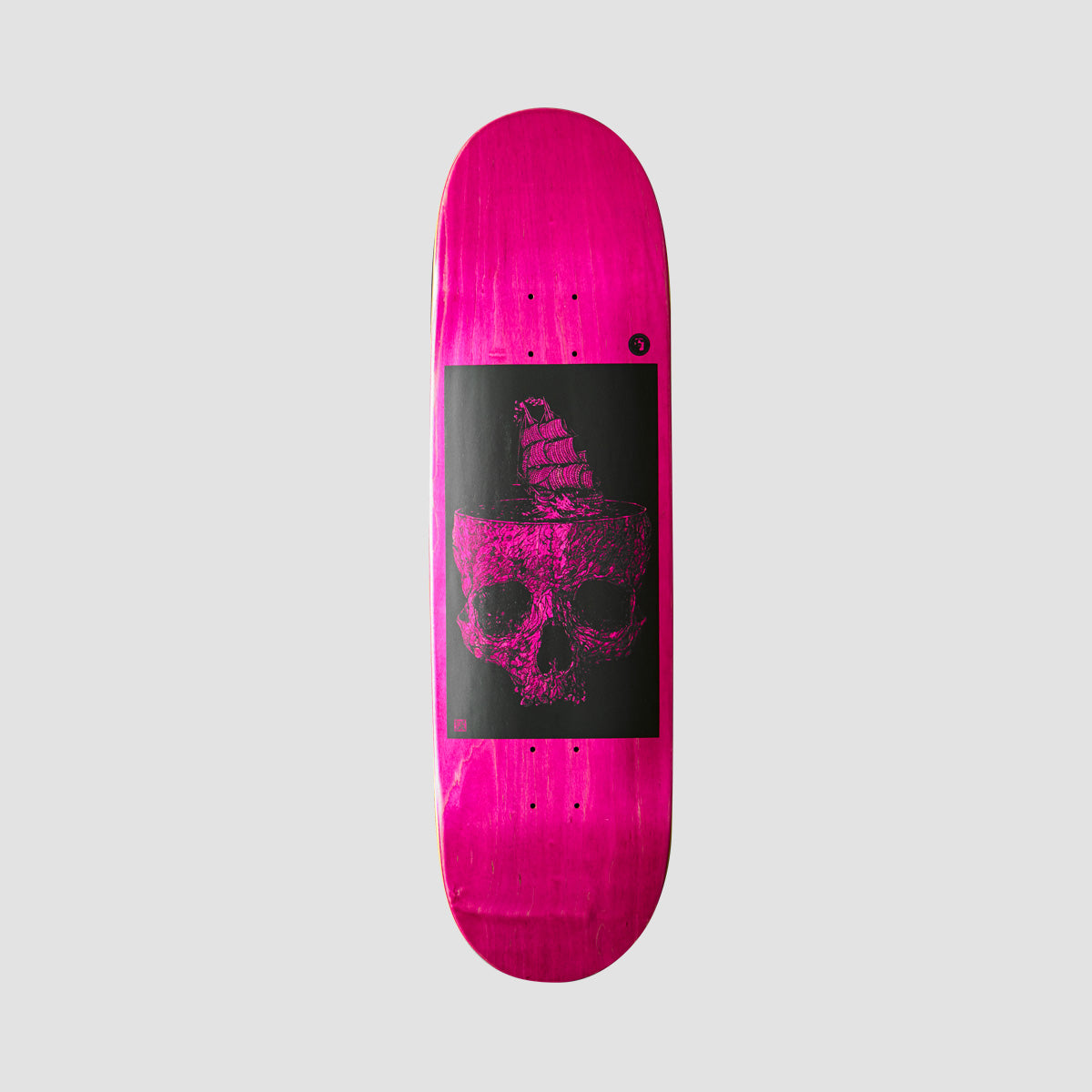 Heathen Stormy Seas on Taperhead Skateboard Deck Metallic Black/Pink - 8"