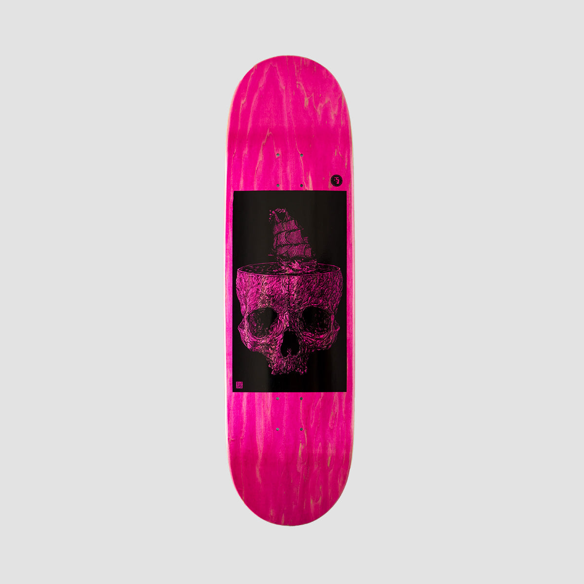 Heathen Stormy Seas On Taperhead Skateboard Deck Pink - 9"