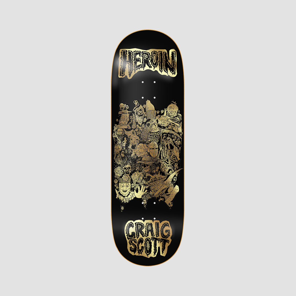 Heroin Allegory Of Fear Craig Questions Skateboard Deck Gold Foil - 10"