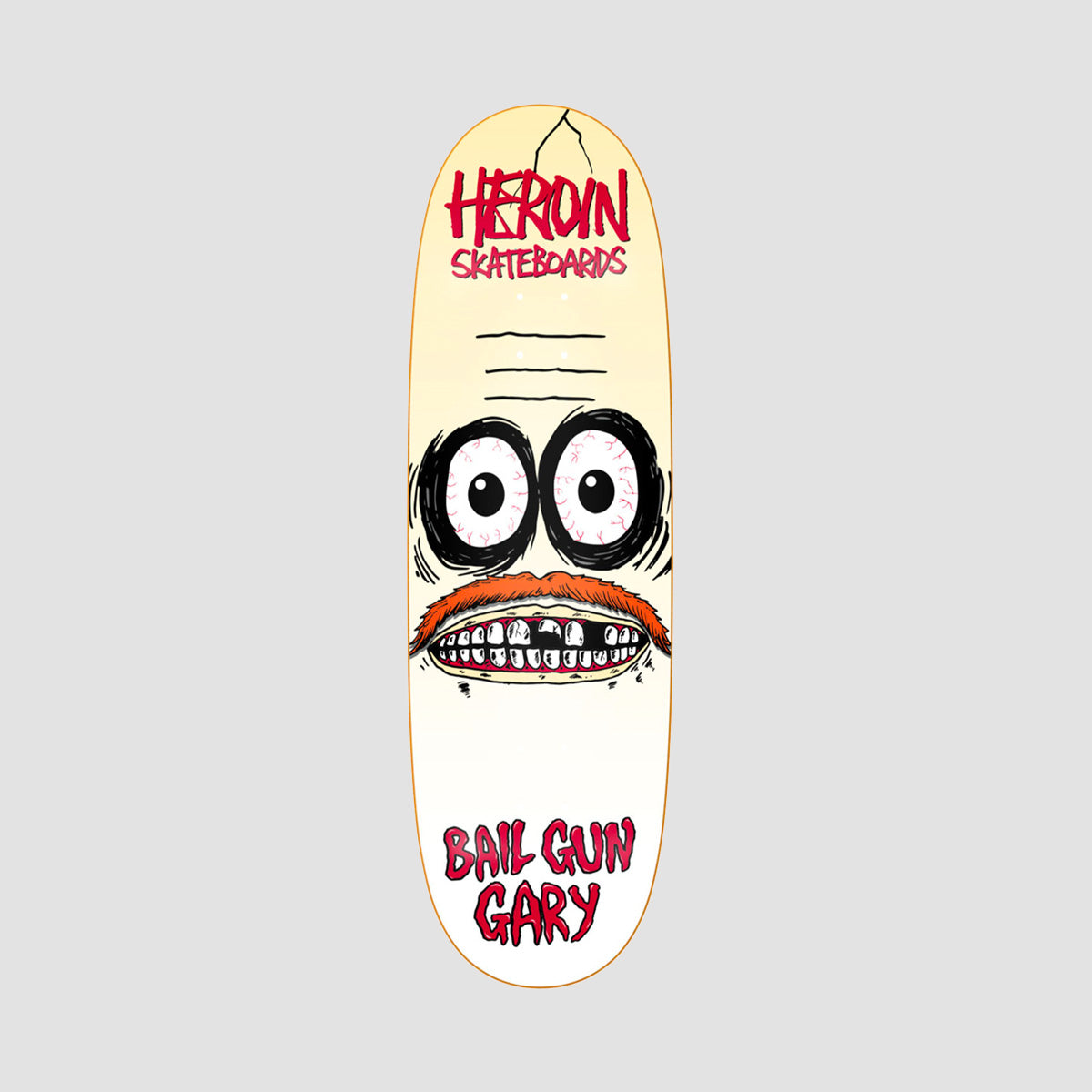 Heroin Bail Gun Gary 3 Symmetrical Razor Edge Skateboard Deck - 9.75"