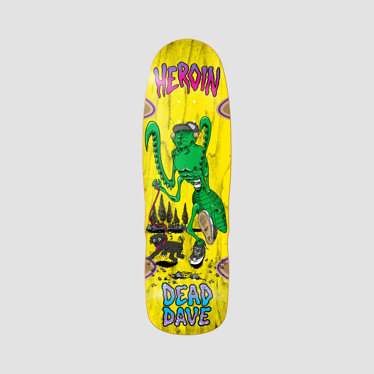 Heroin Bug Dead Dave Skateboard Deck Various Stains - 10.1"