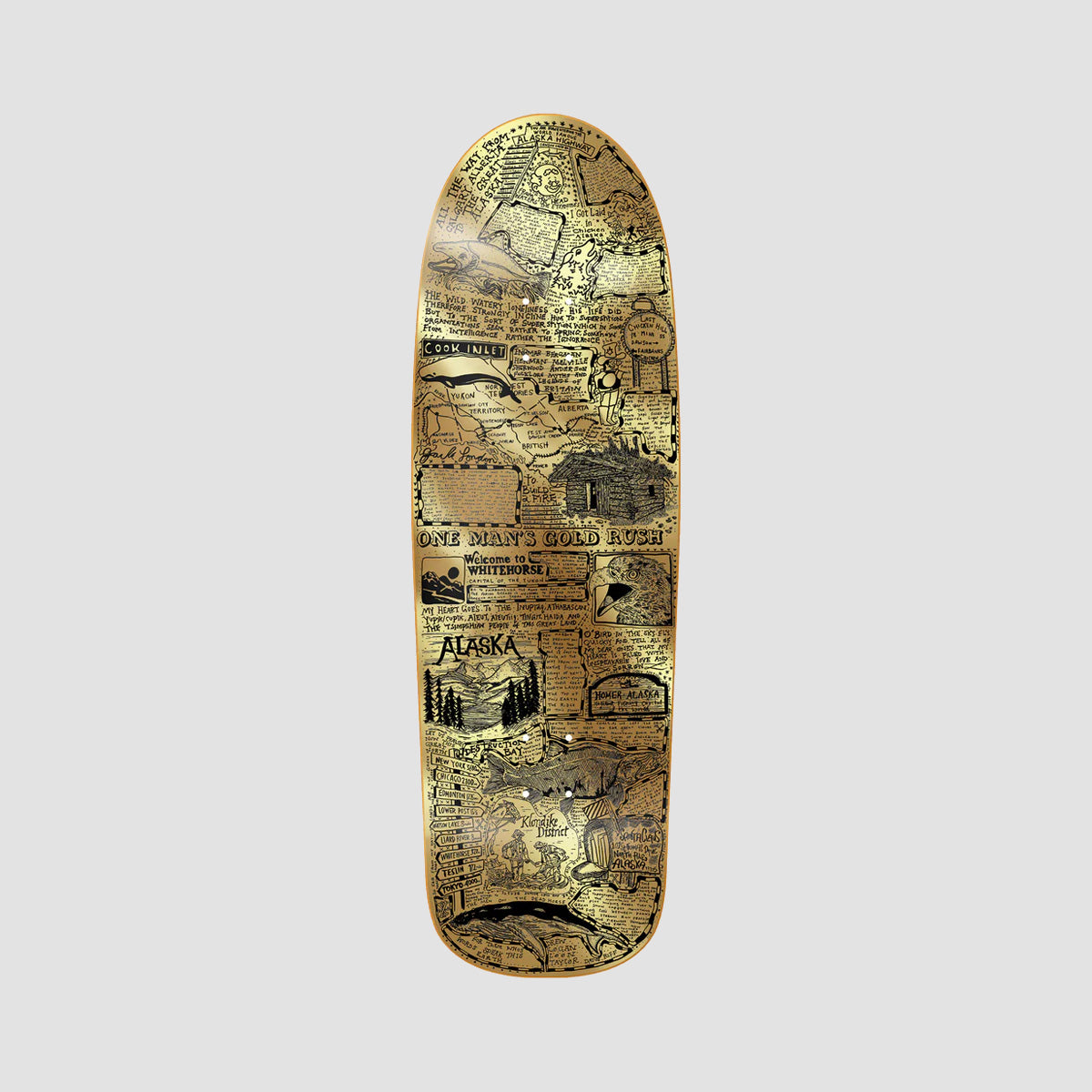 Heroin Craig Questions Gold Rush Skateboard Deck Gold Foil - 10"