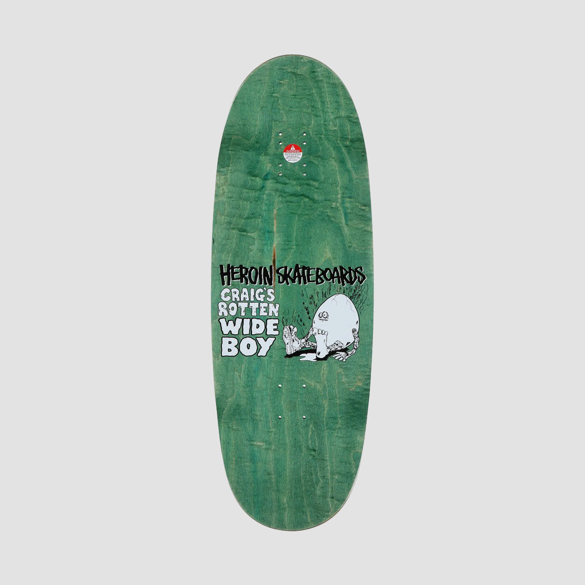 Heroin Craig Questions Rotten Wide Boy Skateboard Deck Various Stains - 10.75"