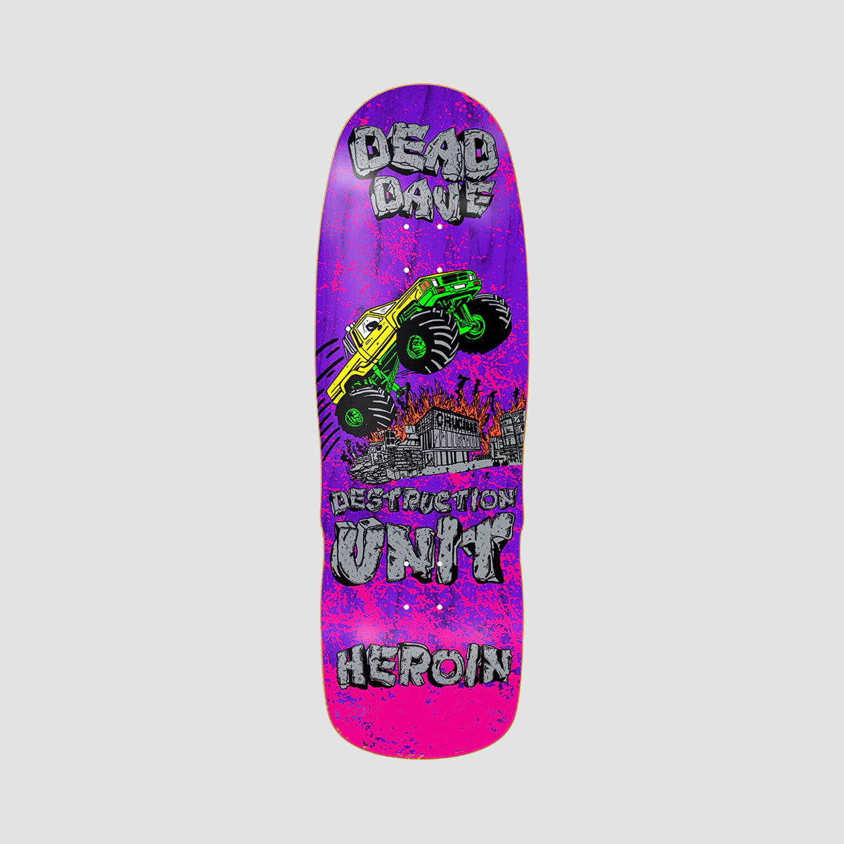 Heroin Dead Dave Knock Off Skateboard Deck Various Stains - 10.1"