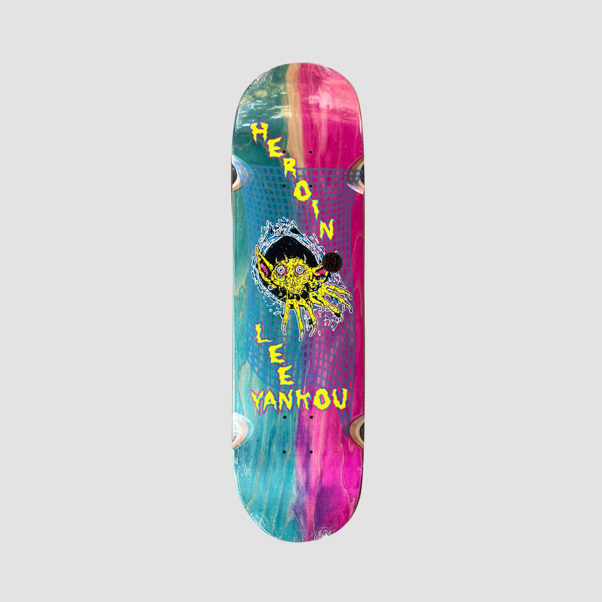 Heroin Lee Yankou Imp Invader Razor Edge Skateboard Deck Various Stains - 8.25 Inches