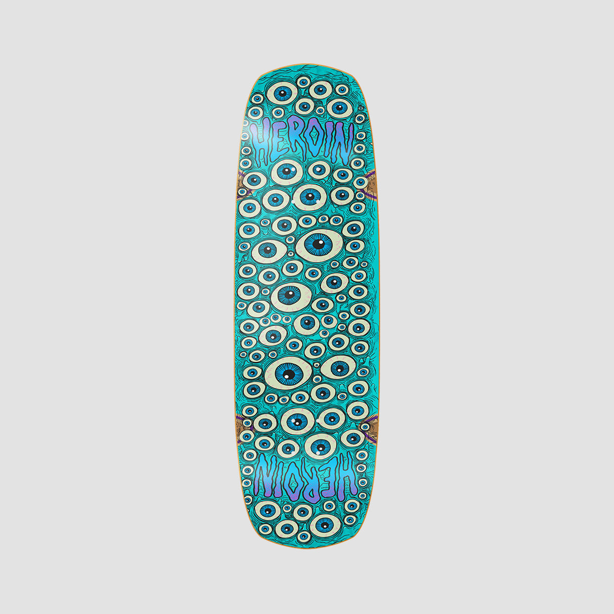 Heroin Seeing Double Shovel Skateboard Deck Various Stains- 9.5"