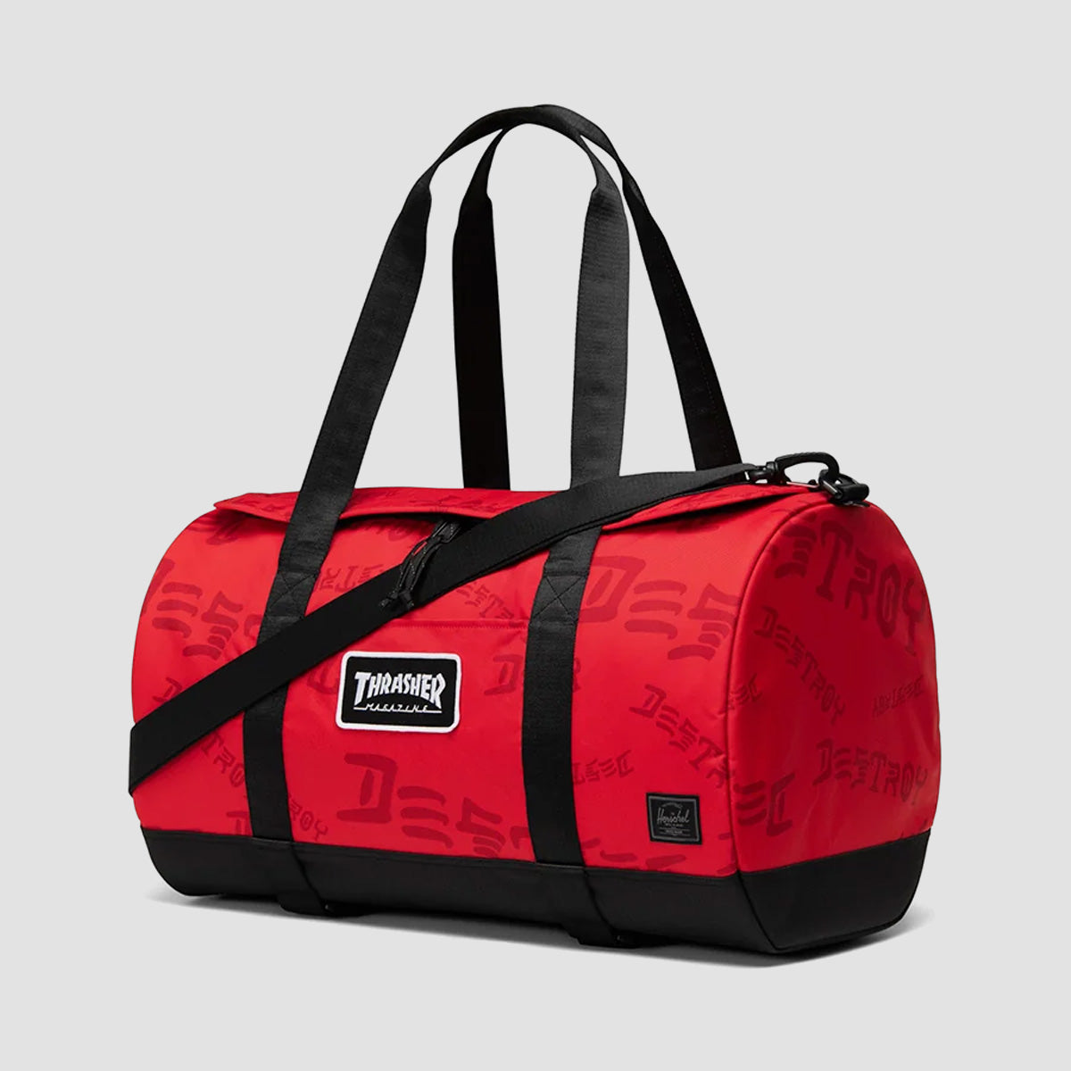 Herschel X Thrasher Heritage 40L Skate Duffle Bag Racing Red/Barbados Cherry Destroy