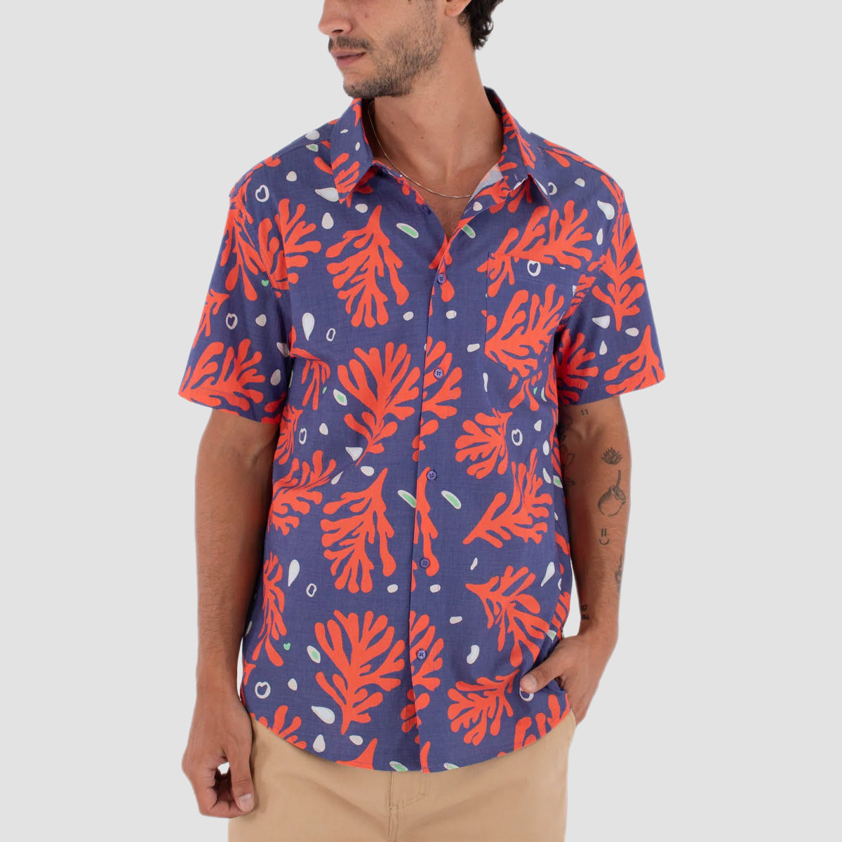 Hurley Coral Short Sleeve Shirt Destroyer