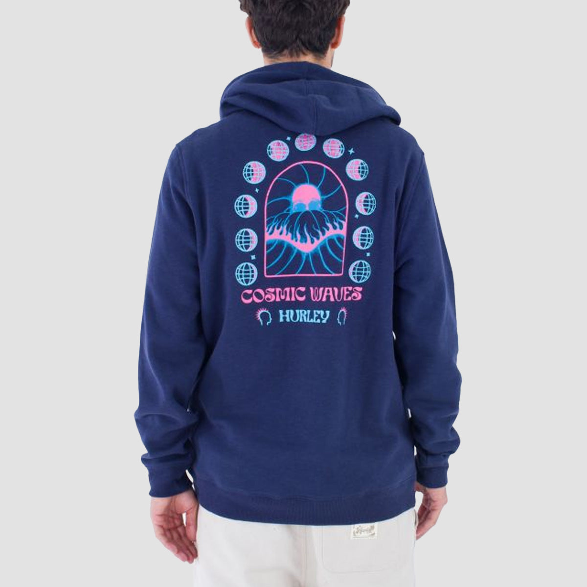 Hurley Cosmic Waves Slub Pullover Hoodie Midnight Aqua