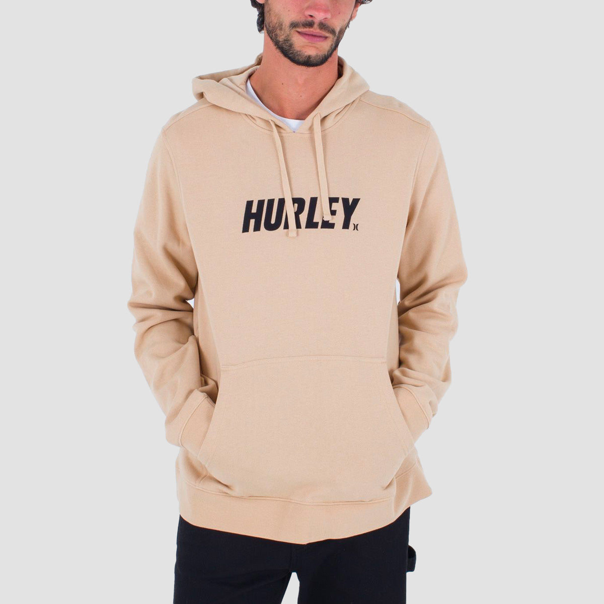 Hurley Fastlane Solid Pullover Hoodie Vanilla Bean