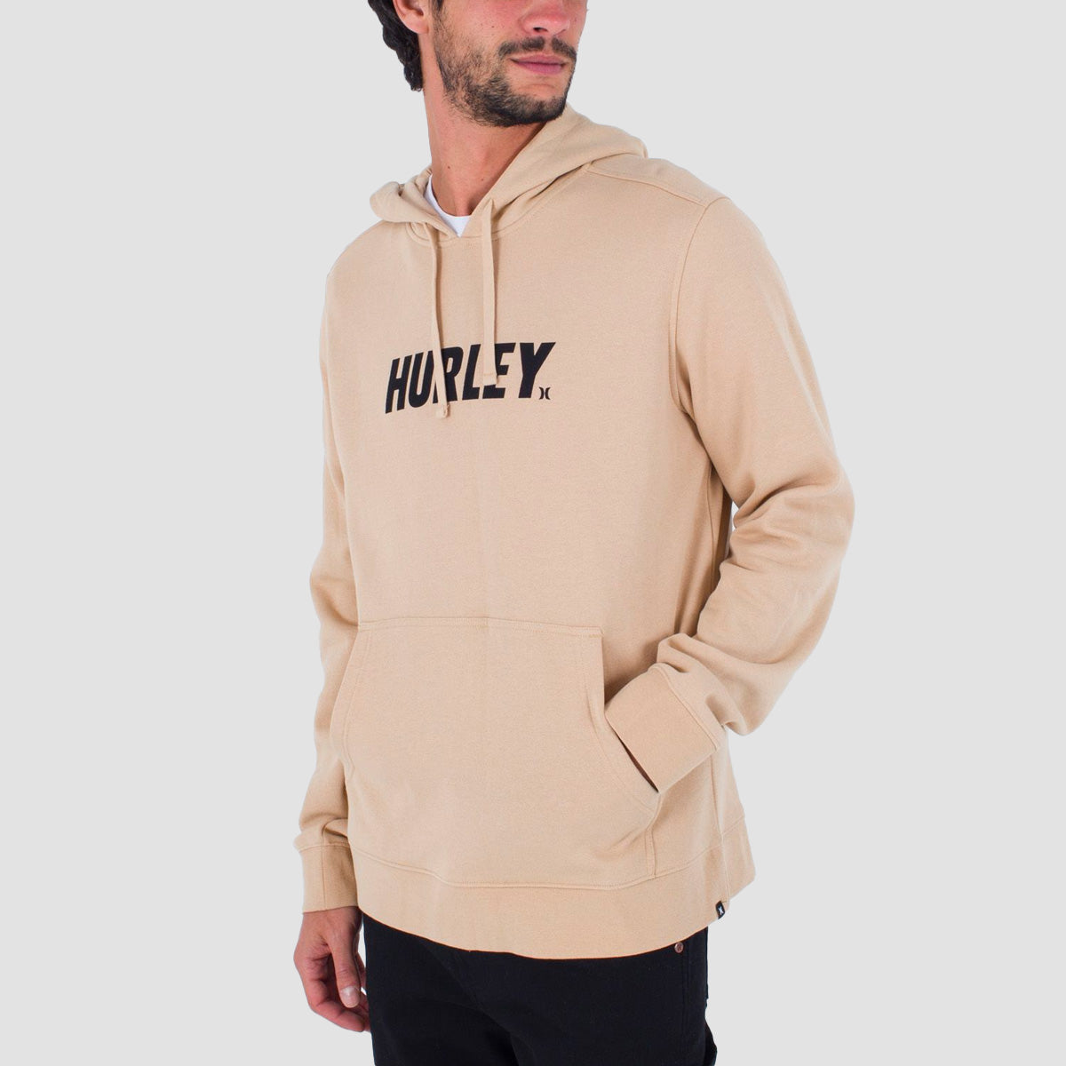 Hurley Fastlane Solid Pullover Hoodie Vanilla Bean