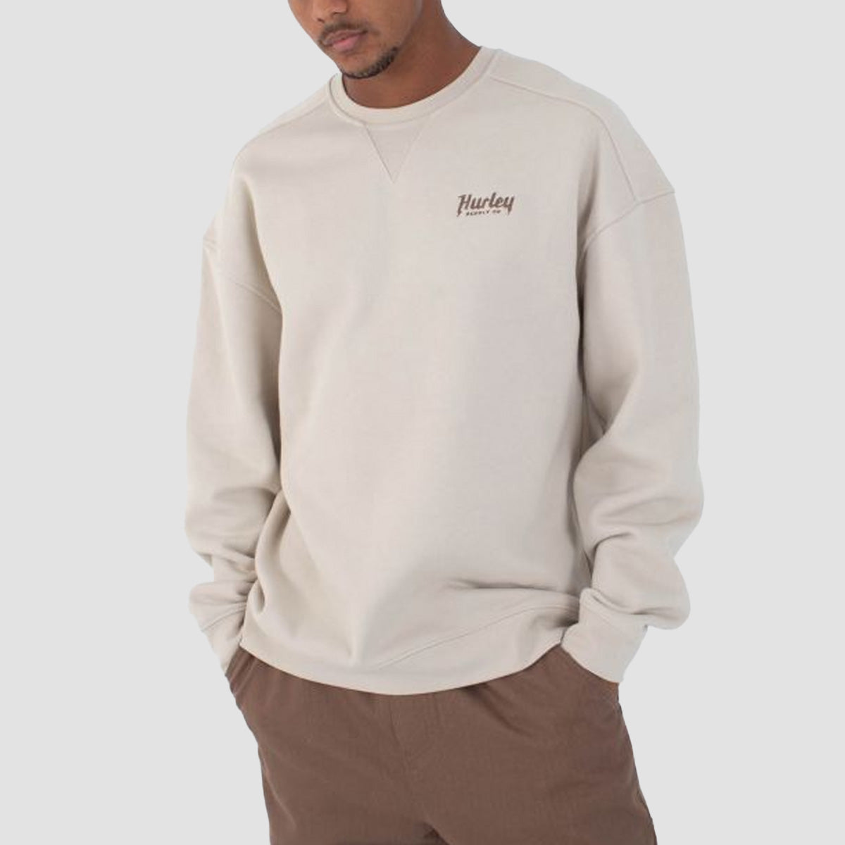 Hurley Ironclad Heavyweight Crew Sweatshirt Bone