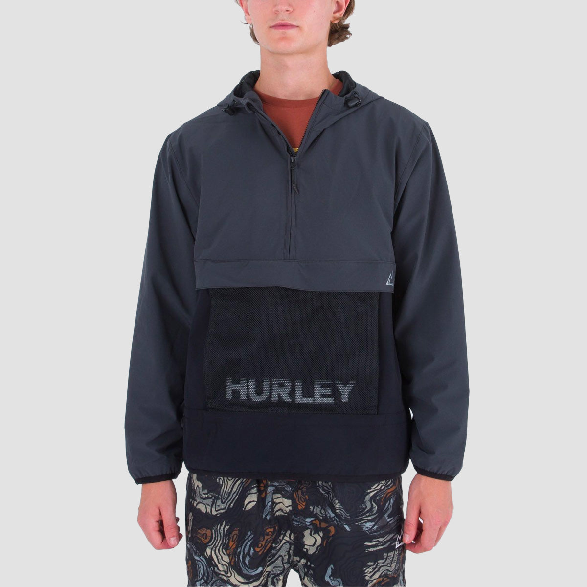 Hurley Phantom+ Packable Anorak Jacket Dark Stone Grey