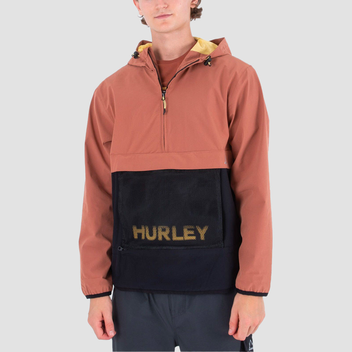 Hurley Phantom+ Packable Anorak Jacket Zion Rust