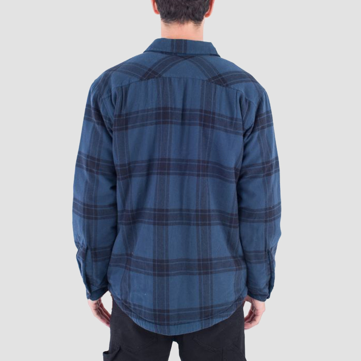 Hurley Portland Sherpa Lined Flannel Longsleeve Shirt Armored Navy 2