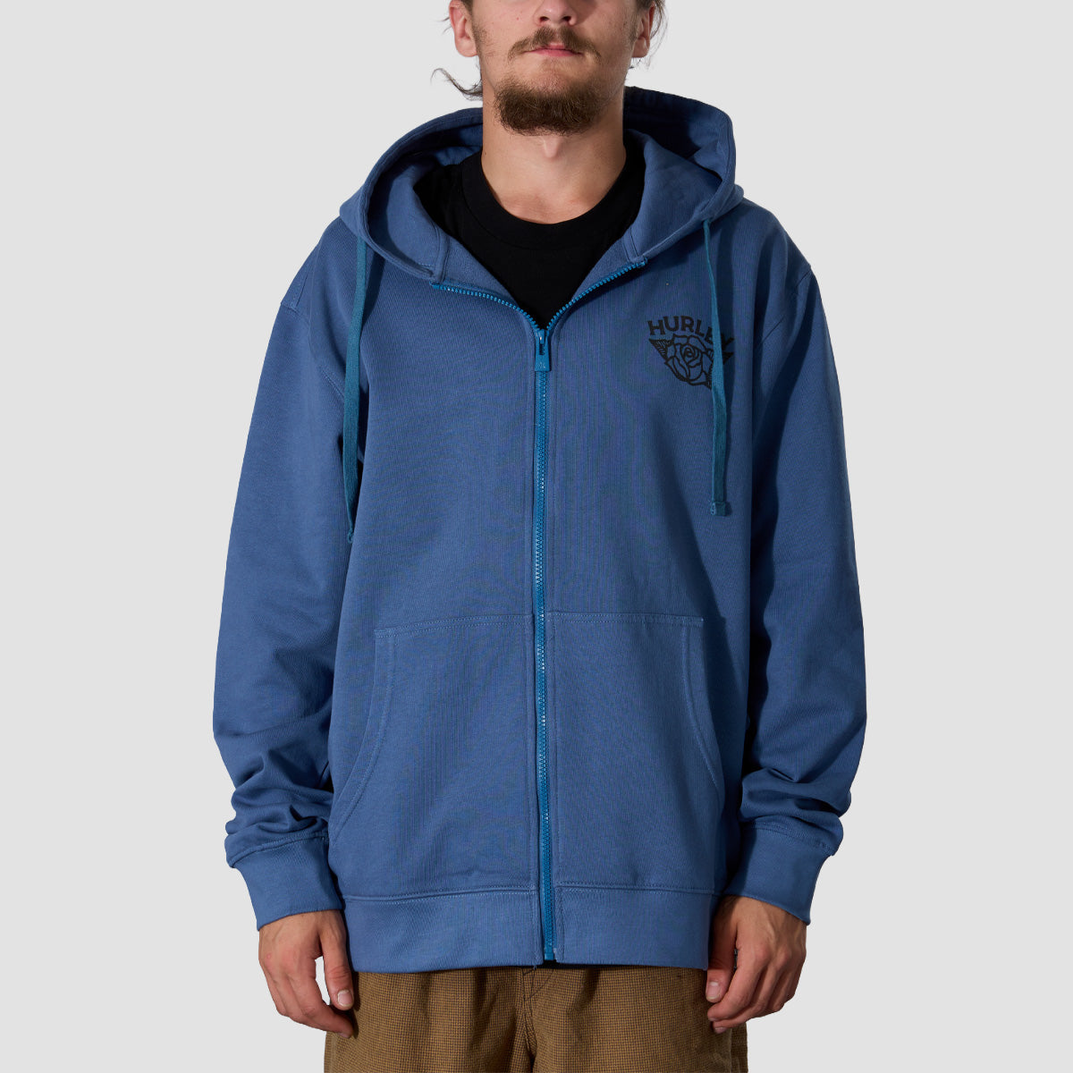 Hurley Sider Zip Hoodie Grey Teal