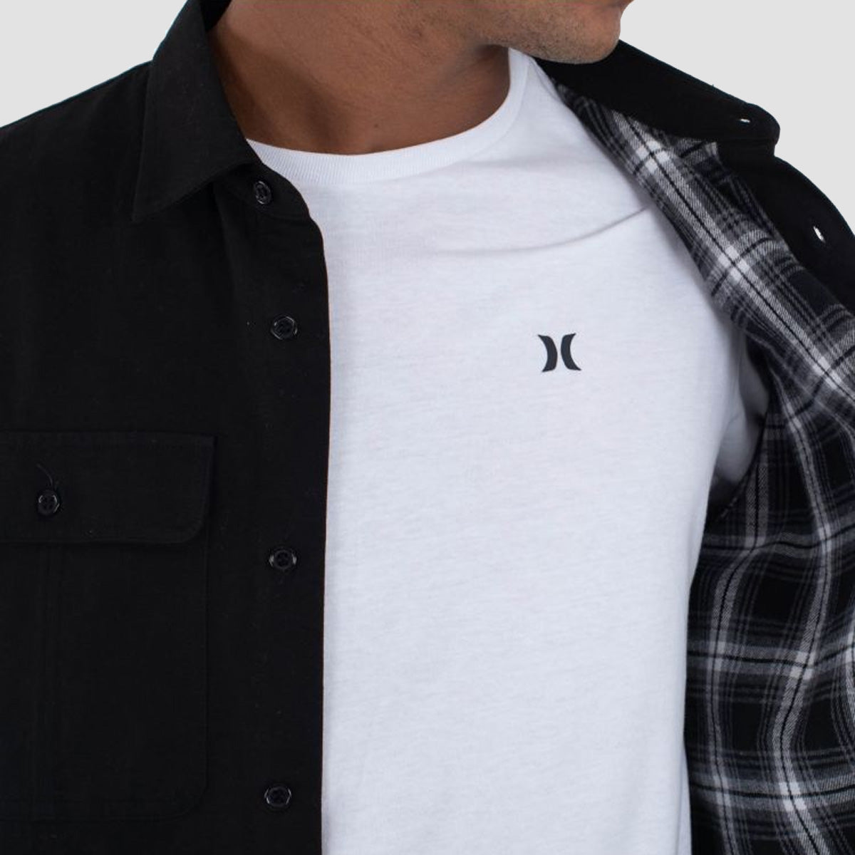 Hurley Worker Flannel Lined Longsleeve Shirt Black