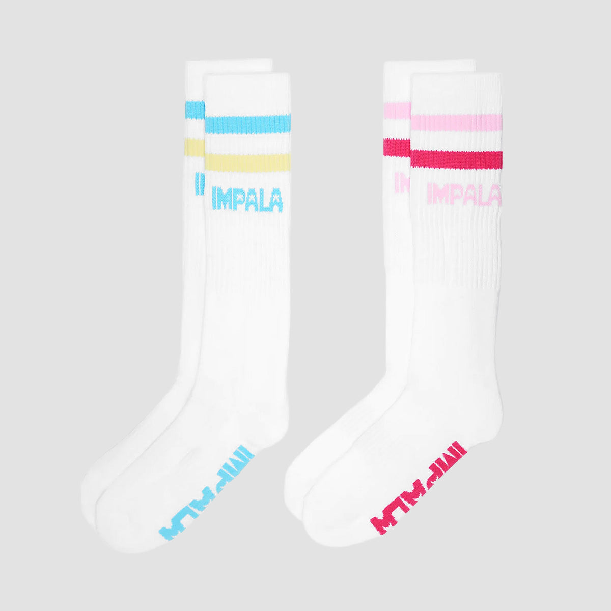 Impala High Stripe Socks 2 Pack Pastel