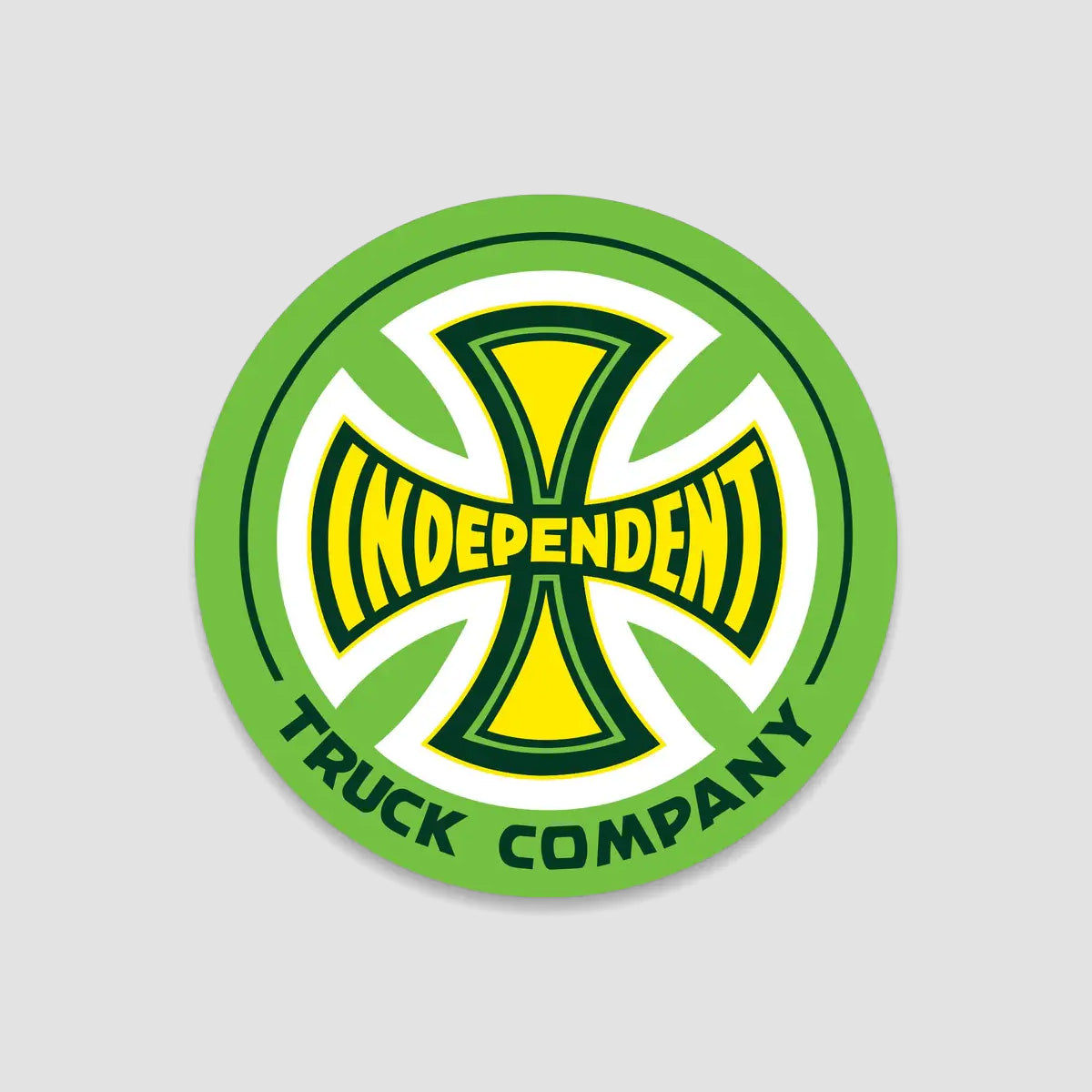 Independent Truck Co Legacy Clear Mylar Sticker (Single) Green/Yellow 75mm