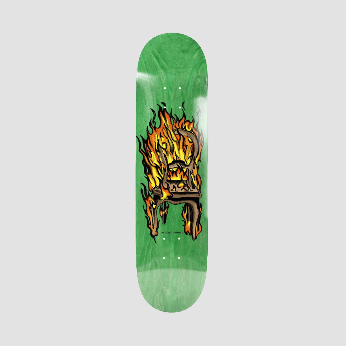 Jacuzzi Chair on Fire Twin Tail EX7 Skateboard Deck Green - 8.25"