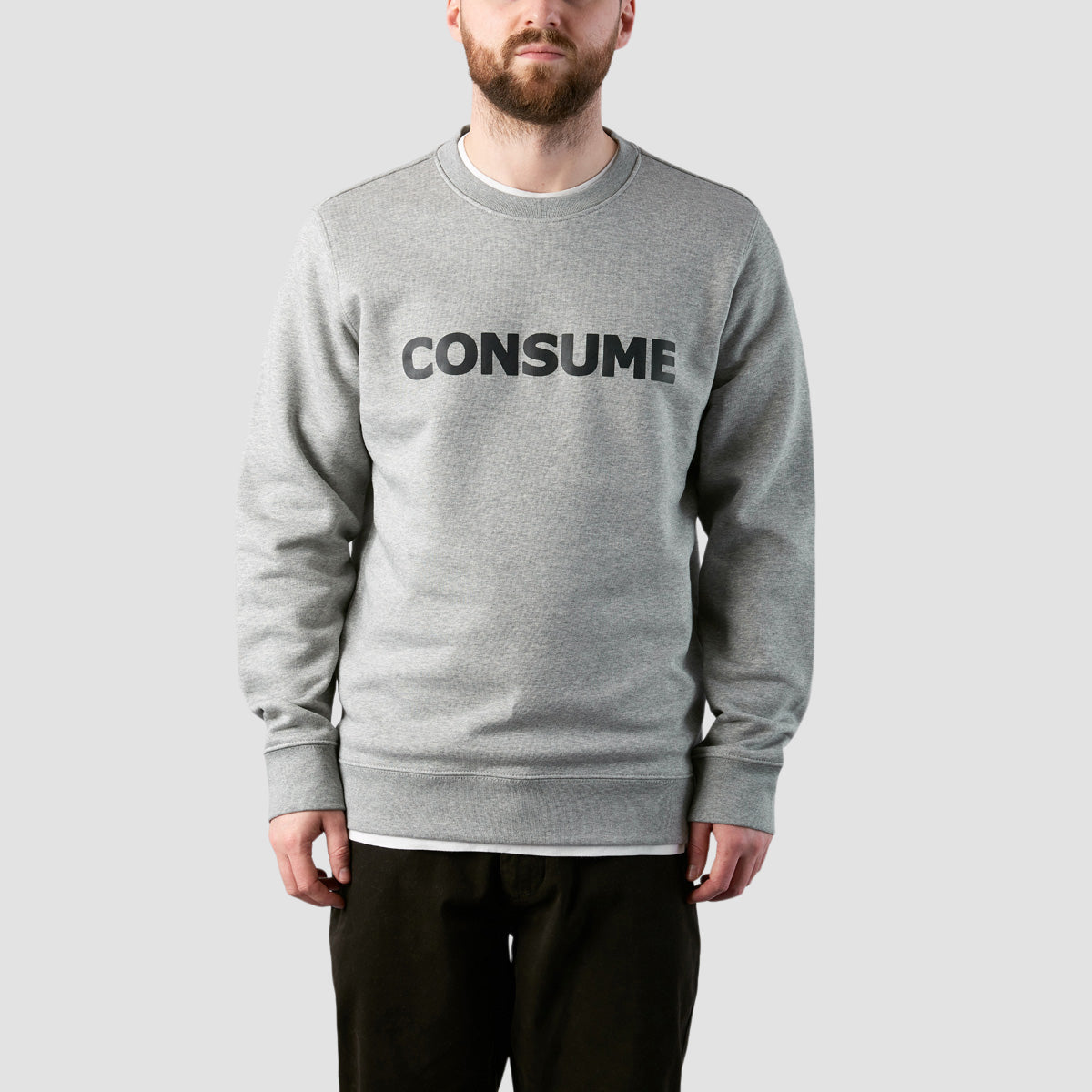 Consume Logo Crew Sweatshirt Athletic Heather/Black